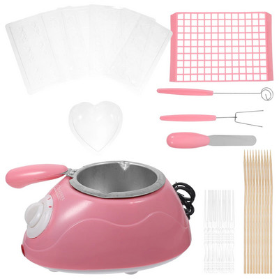 Set de mașini de mașini pentru fondue de ciocolată, mini electrică, pentru topirea ciocolatei (roz)