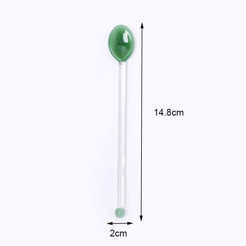 1 бр. Стъклени прибори за хранене Лъжица Чай Десерт Кафе Сладолед Аксесоари Бар инструменти Нови Кухненски аксесоари с дълга дръжка Нови