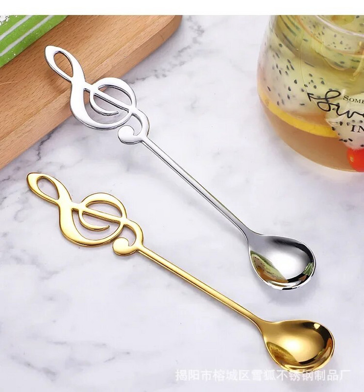 Nerūdijančio plieno kūrybinga kava, maišanti auksines natas, šaukštas pyragas desertinis puodelis ledo dovana 1/2 vnt