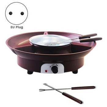 Σετ κατσαρόλας fondue, Ηλεκτρικός παρασκευαστής φοντί σοκολάτας με 4 πιρούνια, κιτ μηχανής φοντί που λιώνει τυρί, θερμοκρασία Ctrol.EU βύσμα ανθεκτικό