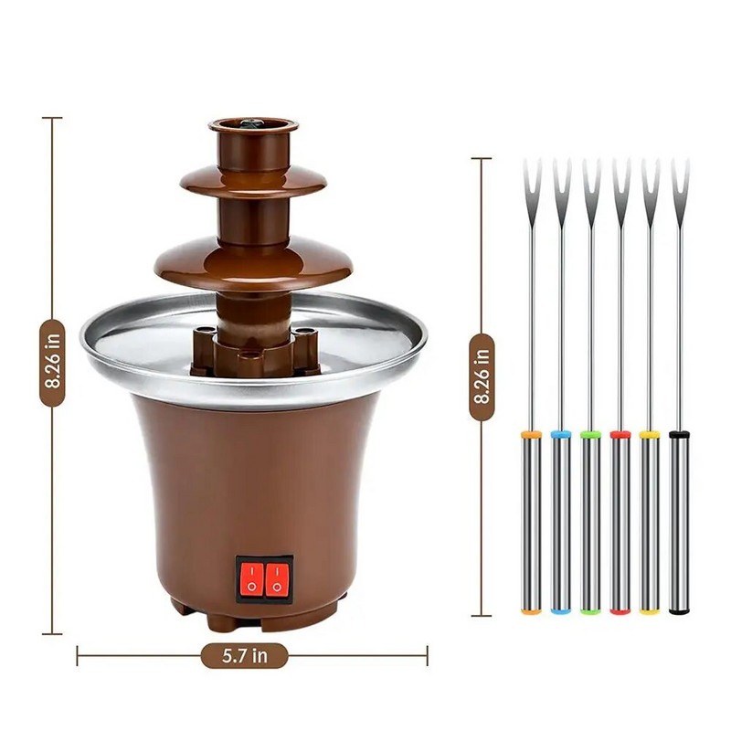 Fântână cu fondue în cascadă de ciocolată, mașină de topire a ciocolatei cu 3 niveluri, turn de topire a oală cu cascadă, pentru sos grătar, ranch Ch