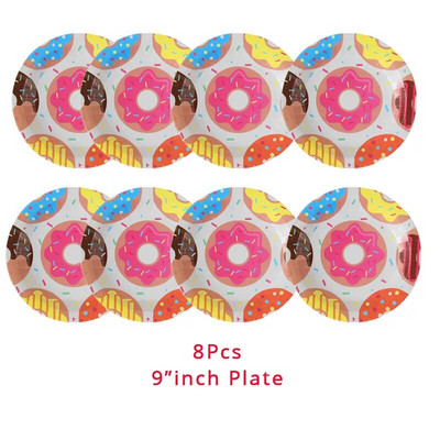 WEIGAO Donut Party Plate Cup Servetėlės Staltiesė Reklaminė juosta Gimtadienio vakarėlio vienkartiniai stalo reikmenys 1-ojo gimtadienio dekoravimo reikmenys