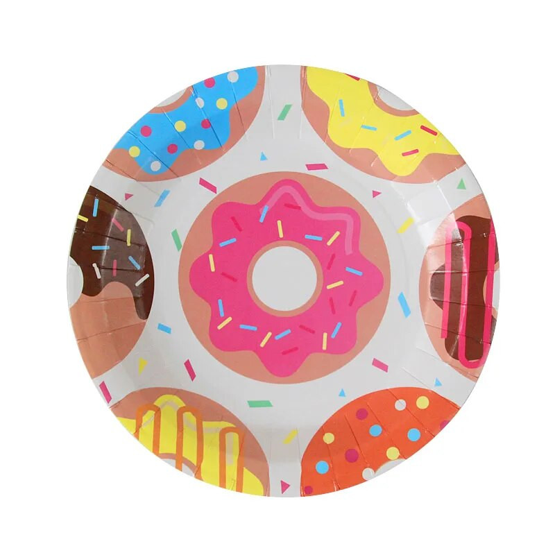 WEIGAO farfurie pentru petrecere cu gogoși, șervețele pentru ceașcă, banner, pentru petrecere de aniversare, set de veselă de unică folosință, decorațiuni pentru prima zi de naștere.