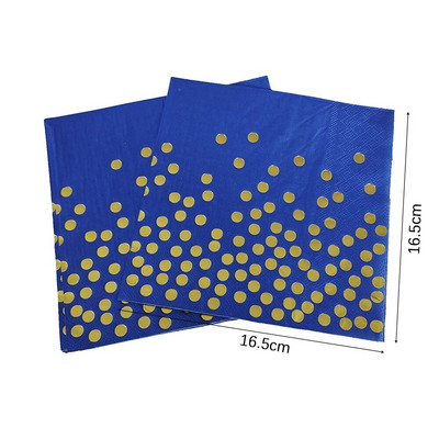 Kompleti posuđa za jednokratnu upotrebu s plavom točkom Tanjuri za papirnate čaše Slamka za "Uradi sam" Dječji rođendani Ukrasi za vjenčanja za odrasle Babyshower Decor