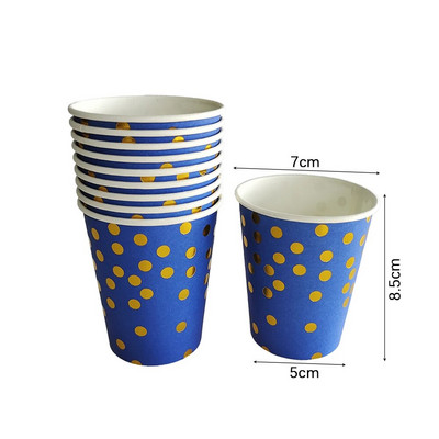 Kompleti posuđa za jednokratnu upotrebu s plavom točkom Tanjuri za papirnate čaše Slamka za "Uradi sam" Dječji rođendani Ukrasi za vjenčanja za odrasle Babyshower Decor