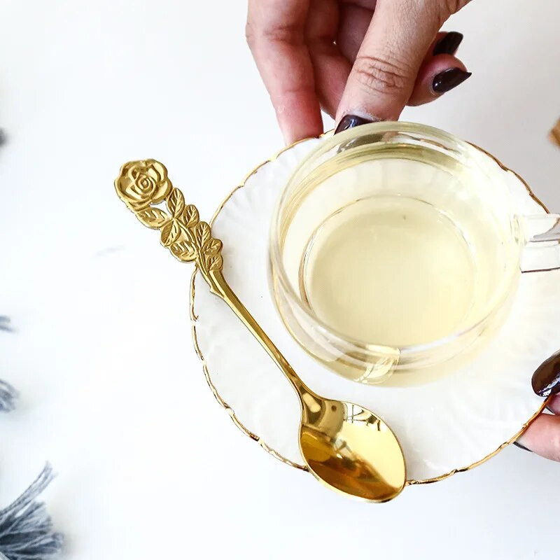 Linguri cu mâner colorat Supă de băutură Instrumente de băut Tacâmuri Gadget de bucătărie linguri de cafea multicolore