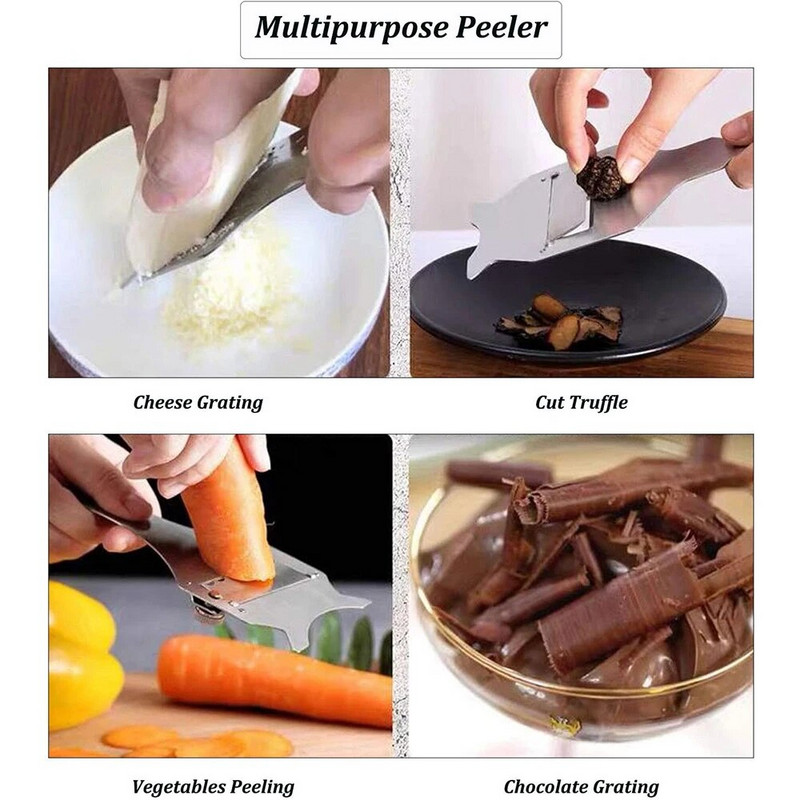 Tăiător de trufe cu lamă reglabilă Tăiător de trufe din oțel inoxidabil Răzuitor de brânză Aparator de ras pentru ciocolată Curățător de legume Ustensile de bucătărie