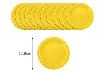 Jednobojna žuta tema Rođendan Super Girls Decorations Party Jednokratno posuđe Papirnate salvete Šalice Tanjuri Stolnjaci Slama