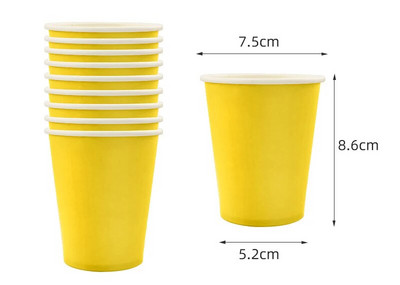 Jednobojna žuta tema Rođendan Super Girls Decorations Party Jednokratno posuđe Papirnate salvete Šalice Tanjuri Stolnjaci Slama