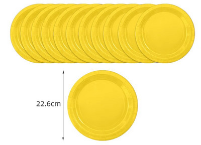 Jednobojna žuta tema Rođendan Super Girls Decorations Party Jednokratno posuđe Papirnate salvete Šalice Tanjuri Stolnjaci Slama