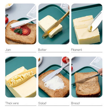 Резачка за сирене от неръждаема стомана Нож за масло Ренде за сирене с дупка 3 В 1 Инструмент за сирене Крем за хляб Конфитюр Шпатула Кухненски джаджи