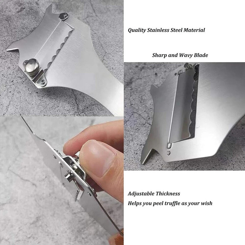 Tăiător de brânză cu trufe din oțel inoxidabil, cu lamă reglabilă, tăietor de trufe, brânză, răzuitoare de ciocolată, de curățat legume, unelte de bucătărie