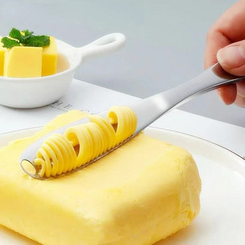 Резачка за сирене от неръждаема стомана Нож за масло Ренде за сирене с дупка 3 В 1 Инструмент за сирене Крем за хляб Конфитюр Шпатула Кухненски джаджи