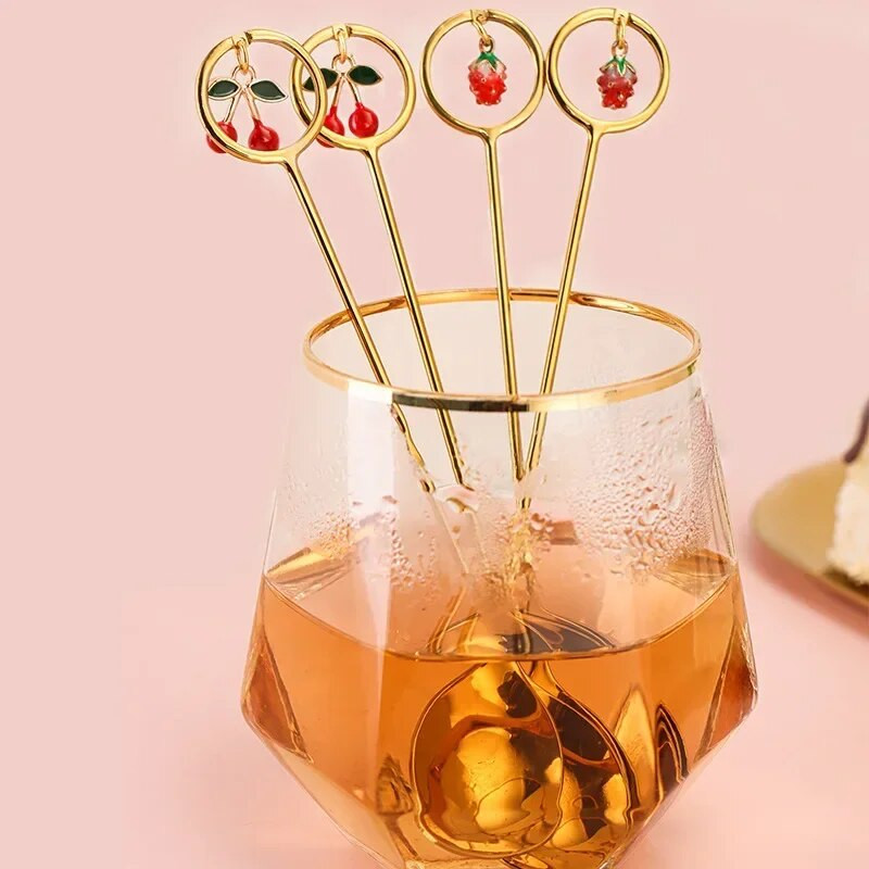 Симпатична лъжица за кафе от неръждаема стомана 304 Лъжица за чай сладолед Плодова десертна лъжица Вилица с висулка Бар Кухненски аксесоари