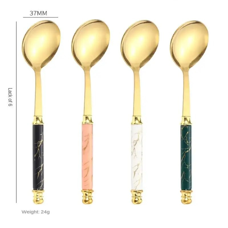 1PC Žlica za kavu od nehrđajućeg čelika s dugom drškom Žličica za sladoled Žličice za desert i grickalice Imitacija keramičkih žlica Kuhinjski alati
