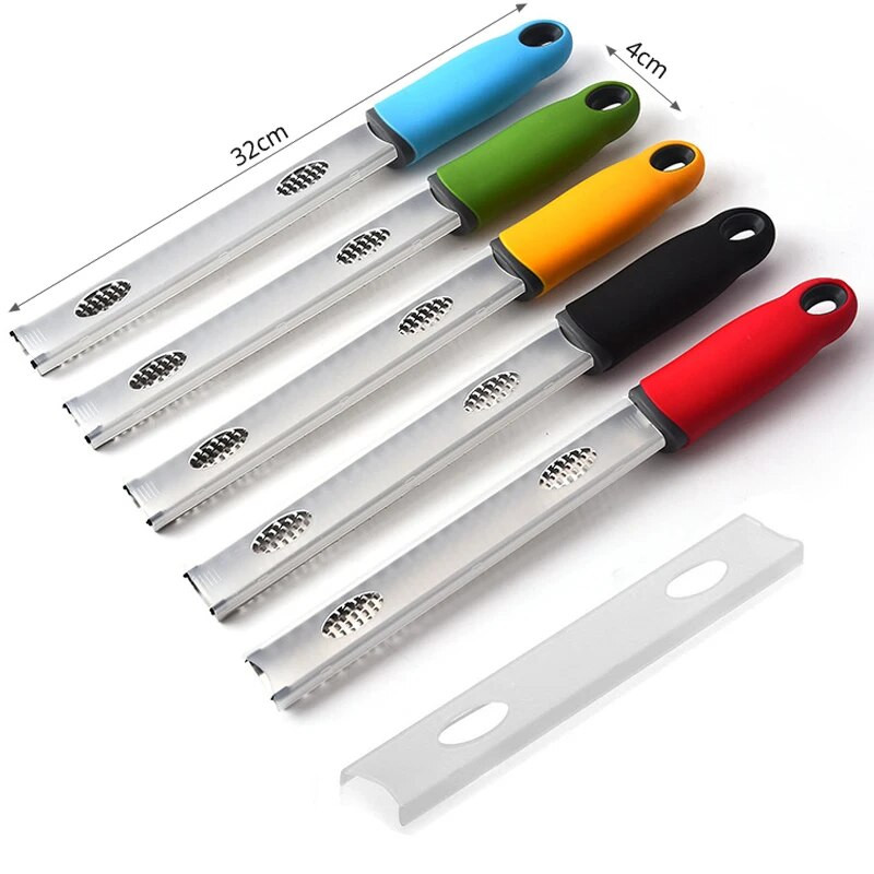 Citromhéj és sajtreszelő - gyömbér, fokhagyma, szerecsendió, csokoládé, borotvaéles rozsdamentes acél penge + védőburkolat - mosogatógépben mosható