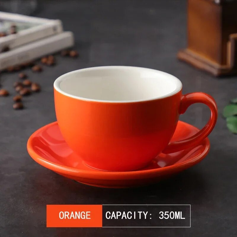 Šalice za kavu od 350 ml, keramičke šalice za kavu i set tanjurića, keramika, šalica za doručak, šalica za mlijeko, poslijepodnevna šalica za čaj, porculanske šalice za vodu, veleprodaja