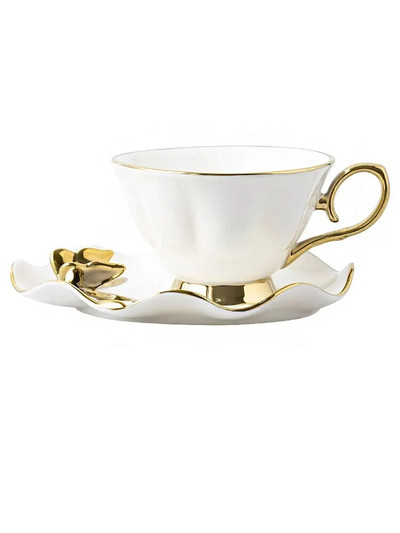 Kohvitass Bone China portselanist kohvikomplekt Põhja-Euroopa stiilis tassid alustasside komplekt liblikakaunistused keraamilised jooginõud