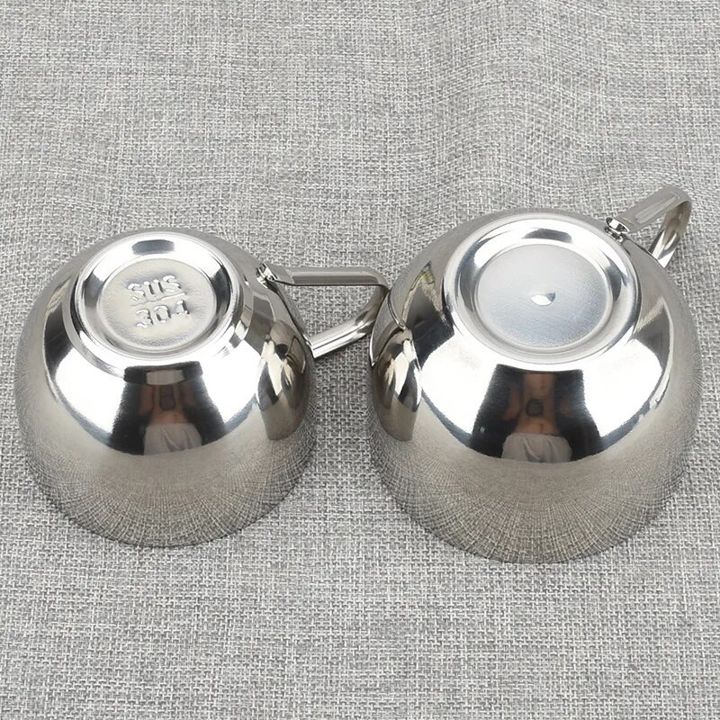 Set šalica za kavu od nehrđajućeg čelika Šalice za kavu s dvostrukim stijenkama Šalice za espresso i Cappuccino šalice za kavu sa žlicom i tanjurićem