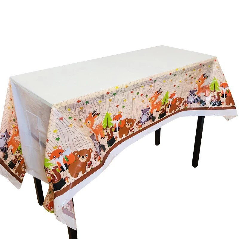 Šumska šuma Dekoracija za rođendansku zabavu Životinja Zoološki vrt Lisica Lav Slon Dječaci Jednokratno posuđe Prekrivač za tortu