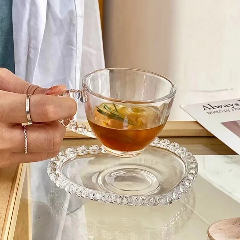 Šalice za kavu u obliku francuske ljubavi Kreativna staklena šalica za latte mlijeko Jednostavna šalica za poslijepodnevni čaj s mlijekom Ukrasi za dom Dodaci za kafić