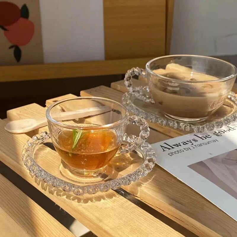 Šalice za kavu u obliku francuske ljubavi Kreativna staklena šalica za latte mlijeko Jednostavna šalica za poslijepodnevni čaj s mlijekom Ukrasi za dom Dodaci za kafić