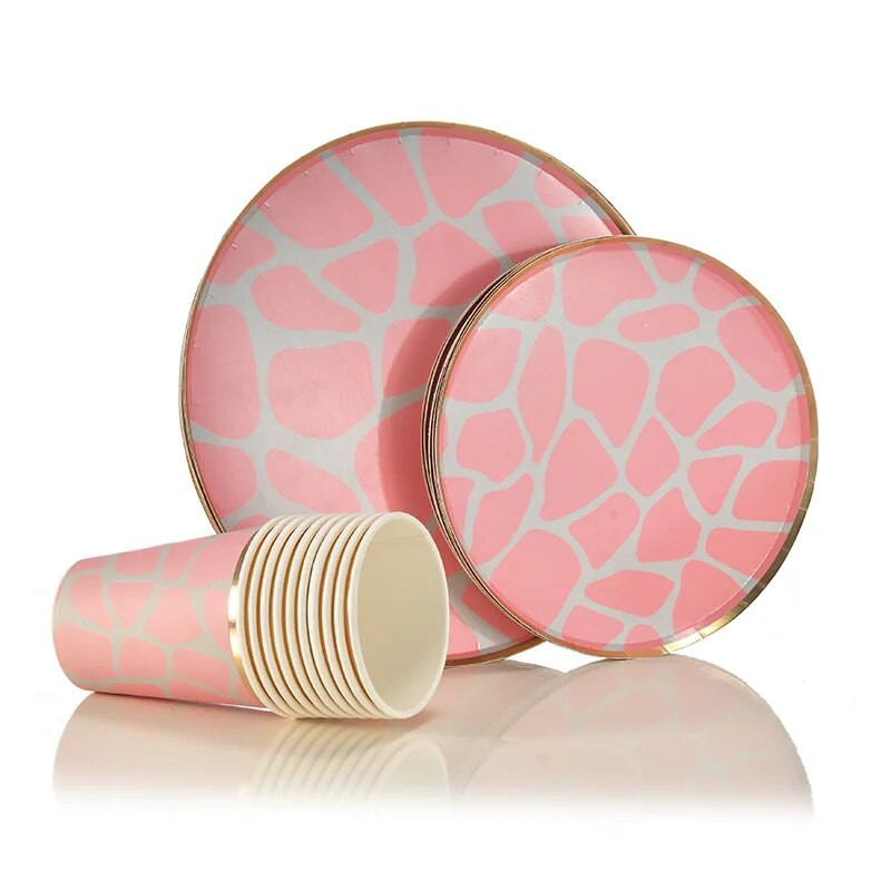 Životinje iz džungle Zlatni leopard print Jednokratni pribor za jelo Papirnati tanjuri Šalica Safari Dekoracije za rođendane Svadbena zabava Baby Shower