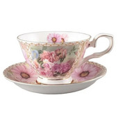 Amerikietiško stiliaus dažytas Bone China arbatos puodelio rinkinys Biuro prabangus keraminis kavos puodelis Pastoracinės gėlės porcelianinis puodelis Kavinė Gėrimų dovana Dovana