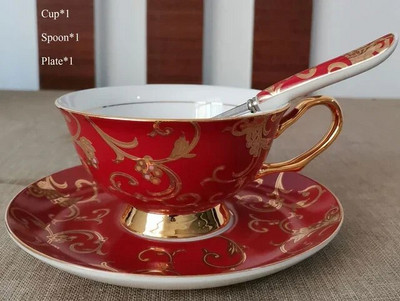 Kiniškas dažytas kaulas Kinijos kavos puodelio lėkštės rinkinys emaliuotas popietės arbatos puodelis su lėkštės šaukštu prabangus keramikinis puodelis vakarėliui