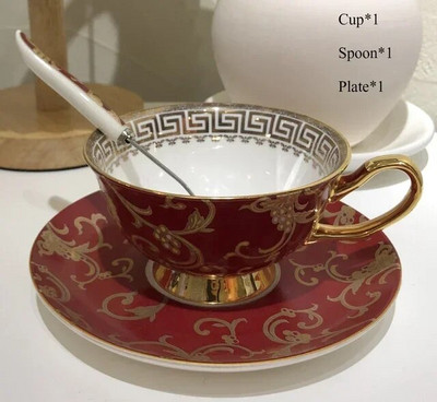 Kiniškas dažytas kaulas Kinijos kavos puodelio lėkštės rinkinys emaliuotas popietės arbatos puodelis su lėkštės šaukštu prabangus keramikinis puodelis vakarėliui