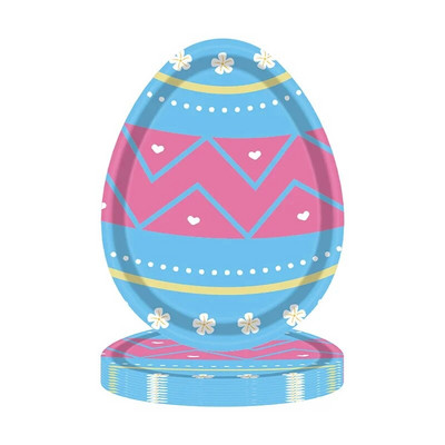 8kom/set Tanjur u obliku uskršnjeg jajeta Uskrsni zec Uskršnja dekoracija 2024. Jednokratni tanjur za kućnu zabavu Dekoracija za djecu