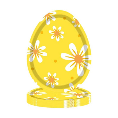 8kom/set Tanjur u obliku uskršnjeg jajeta Uskrsni zec Uskršnja dekoracija 2024. Jednokratni tanjur za kućnu zabavu Dekoracija za djecu