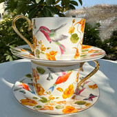 Nordic Hummingbird Ceramic Coffee Cup Dish European Exquisite Bone Porcelan Cup Dish Сервиз за следобеден чай Комплект чаши за чай Сервизи