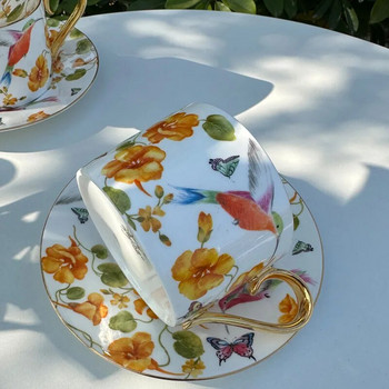 Nordic Hummingbird Ceramic Coffee Cup Dish European Exquisite Bone Porcelan Cup Dish Сервиз за следобеден чай Комплект чаши за чай Сервизи
