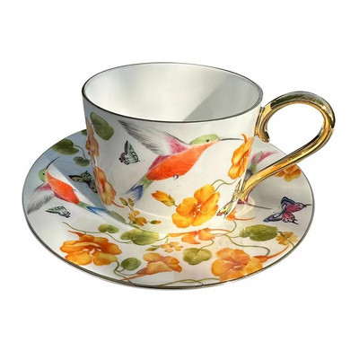 Nordic Hummingbird Ceramic Coffee Cup Dish European Exquisite Bone Porcelan Cup Dish Сервиз за следобеден чай Комплект чаши за чай Сервизи