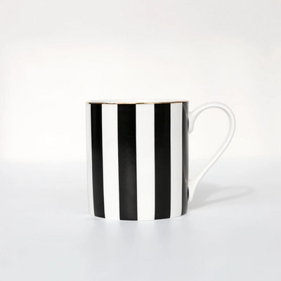 Golden Stroke Polka Dot Stripes Чаши Чаши за кафе Японско модерно изкуство Керамична чиния Следобеден чай Сервии Настолни чаши за вода