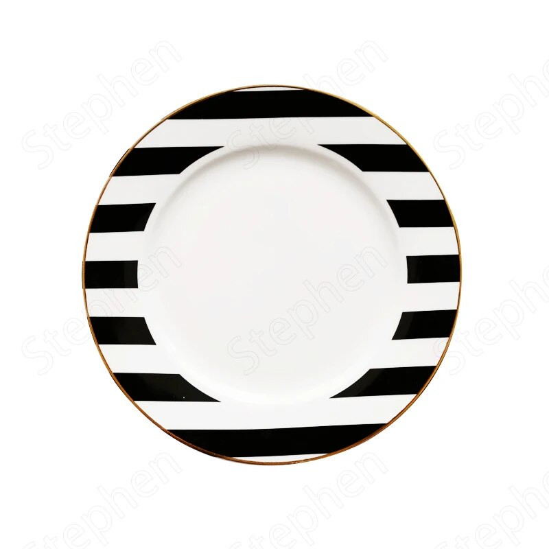 Golden Stroke Polka Dot Stripes Чаши Чаши за кафе Японско модерно изкуство Керамична чиния Следобеден чай Сервии Настолни чаши за вода