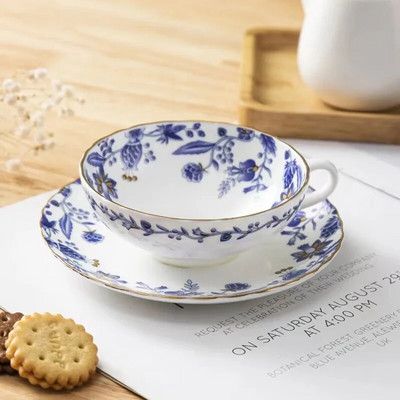 Bone China kavos puodelio ir lėkštučių rinkinys, paprastos japoniškos kvapnios arbatos popietės arbatos puodelis, mažas išskirtinis arbatos rinkinys, prabangus