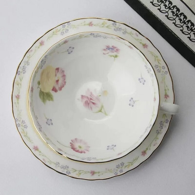 Bone China kavos puodelio ir lėkštučių rinkinys, paprastos japoniškos kvapnios arbatos popietės arbatos puodelis, mažas išskirtinis arbatos rinkinys, prabangus