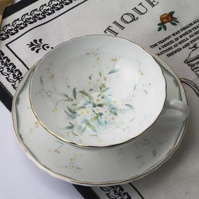 Bone China kavos puodelio ir lėkštučių rinkinys, paprastos japoniškos kvapnios arbatos popietės arbatos puodelis, mažas išskirtinis arbatos rinkinys, prabangus