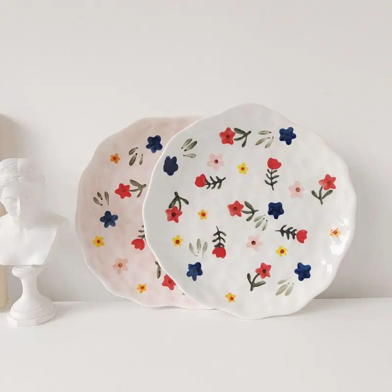 INS High Beauty Овесена чаша Чаша за закуска Чаша за закуска, устойчива на висока температура, чаша за мляко с микровълнова печка, фрагментирана чиния за чаша с цветя