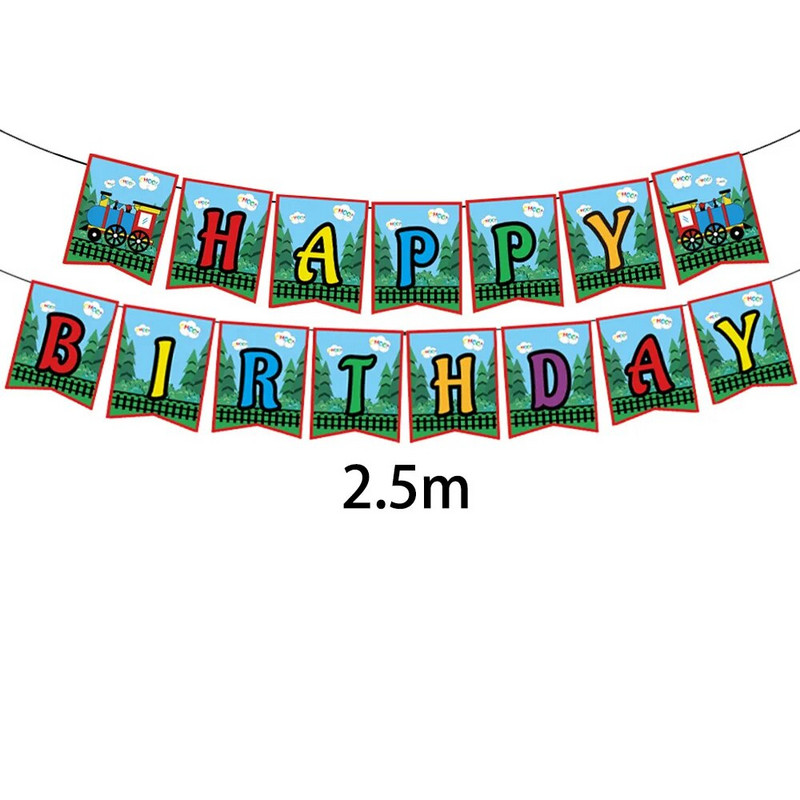 Tematski prijevoz vlakom Set posuđa Potrepštine za rođendanske zabave Balon Dekoracija torte Banner Baby Shower Kid Boy Darovi