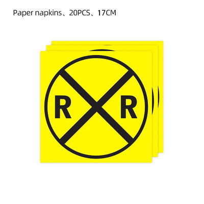 Vonattéma Születésnapi Díszek Party Eldobható Evőeszközök Papírszalvéták Csészék Tányérok Banner Abrosz Szalma