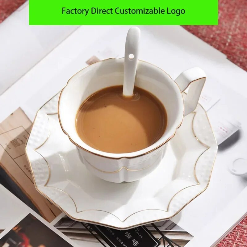 Keraminiai puodeliai ir lėkštės Kavos puodelių rinkinys Kontinentinis arbatos rinkinys Kavos puodelis Vienspalvis angliškos popietės arbatos puodelių rinkinys