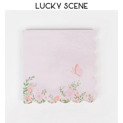 Farfurii din hârtie în formă de fluture, cești, seturi de șervețele cu petrecere decorativă ușoară de unică folosință, petrecere de aniversare și petrecere de nuntă S01100