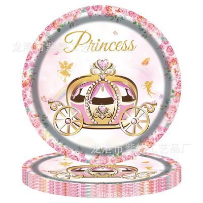 Pink Princess Castle Set posuđa Tanjuri za desert Šalice stolnjak Balon Banner Omiljeni rođendanski ukrasi za vjenčanje odraslih