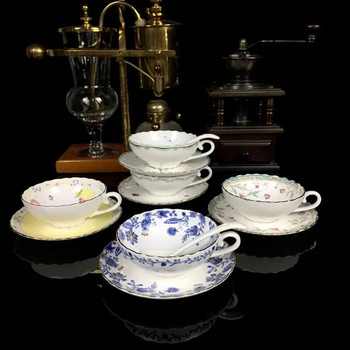 Златна чаша за следобеден чай Комплект чинийки Чаша за кафе Комплект тенджери за чай Поднос за чай Подарък за шаферка
