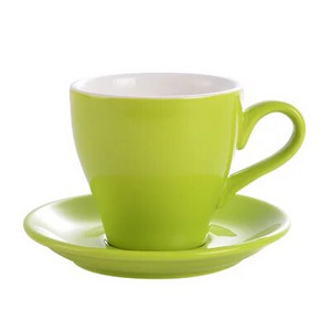 Plačios burnos puodelio ir lėkštės rinkinys, keramikos spalvos glazūra, konkurso girliandos puodelis, išgalvotas latte puodelis, kavos puodelis, tulpė, 280 ml