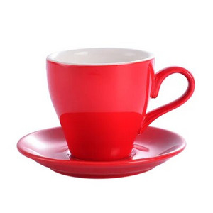Plačios burnos puodelio ir lėkštės rinkinys, keramikos spalvos glazūra, konkurso girliandos puodelis, išgalvotas latte puodelis, kavos puodelis, tulpė, 280 ml
