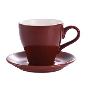 Plačios burnos puodelio ir lėkštės rinkinys, keramikos spalvos glazūra, konkurso girliandos puodelis, išgalvotas latte puodelis, kavos puodelis, tulpė, 280 ml
